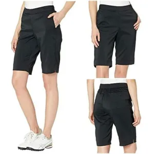 NIKE Dri-Fit Women's UV 10&quot; Bermuda Golf Shorts Black Size S