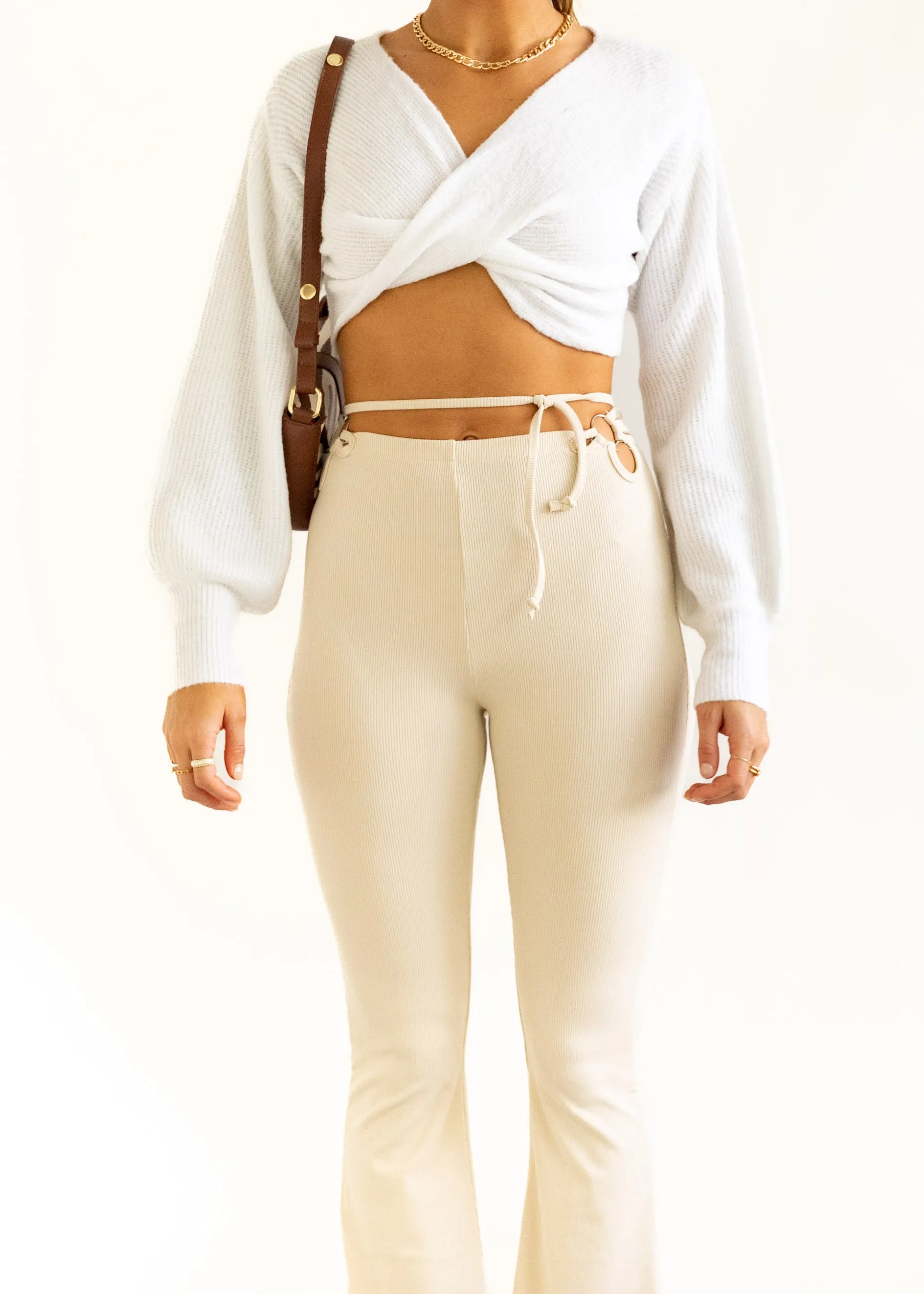 Nobody Knows Flare Pants - Beige