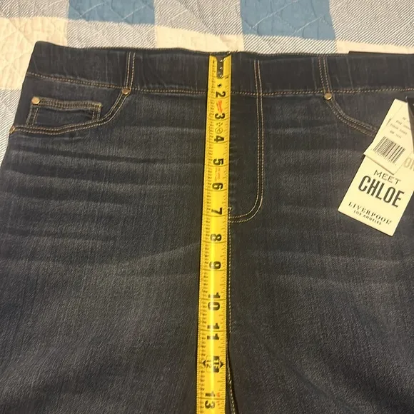 NWT Liverpool Los AngelesChloe Pull On Denim Bermuda Shorts in Fosters