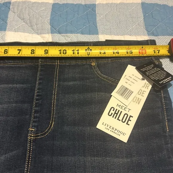 NWT Liverpool Los AngelesChloe Pull On Denim Bermuda Shorts in Fosters