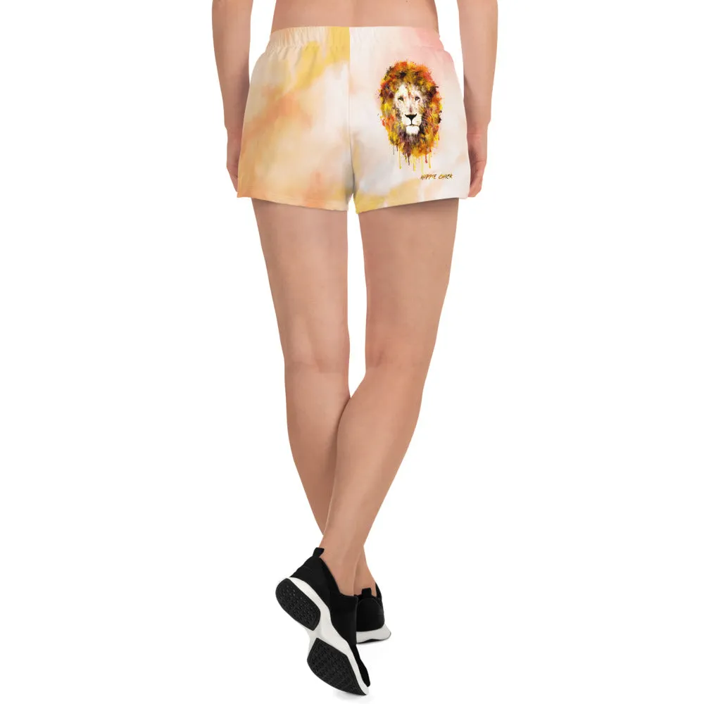 Orange Tie Dye Women's Athletic Shorts