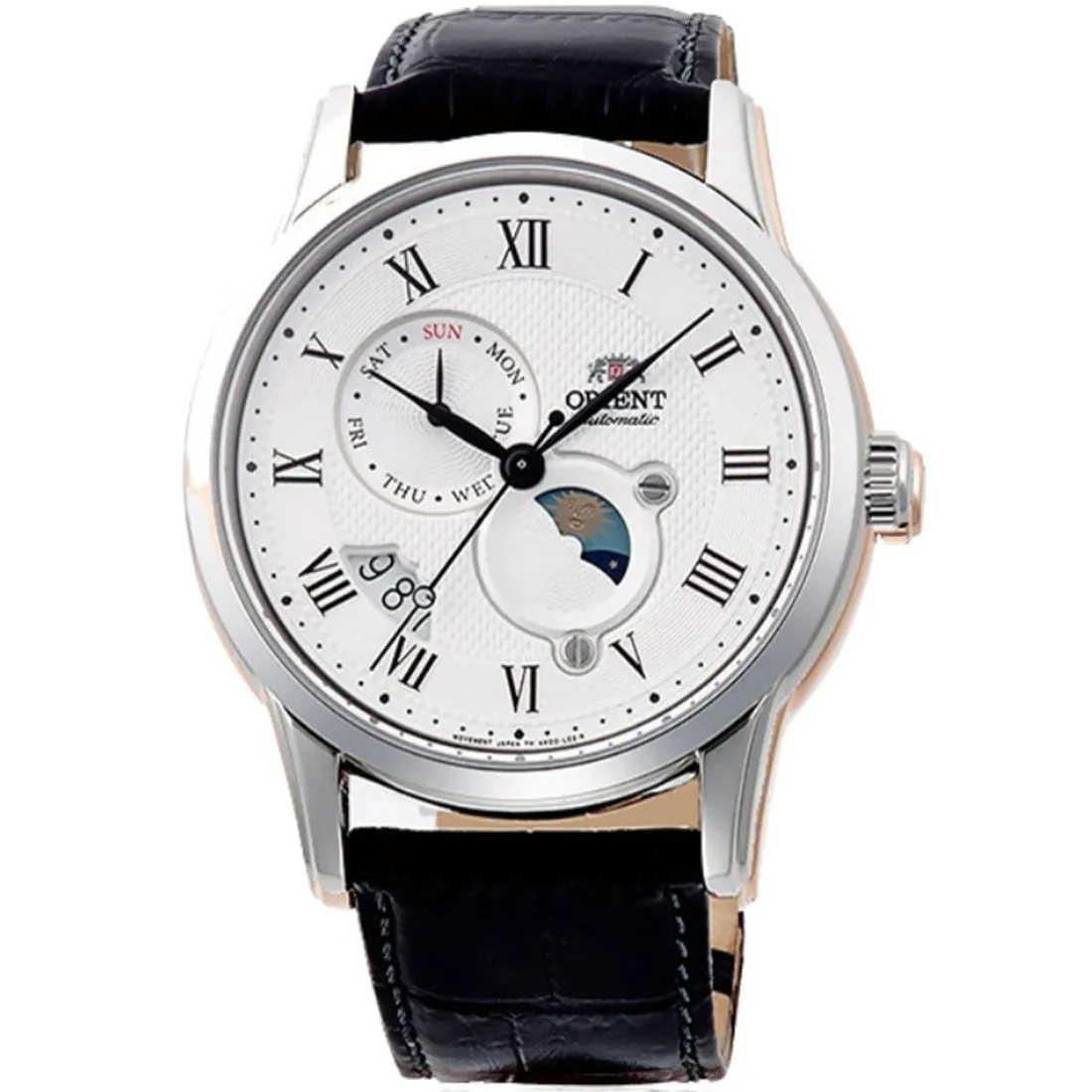 Orient Automatic Sun Moon Leather Casual Watch RA-AK0008S10B RA-AK0008S
