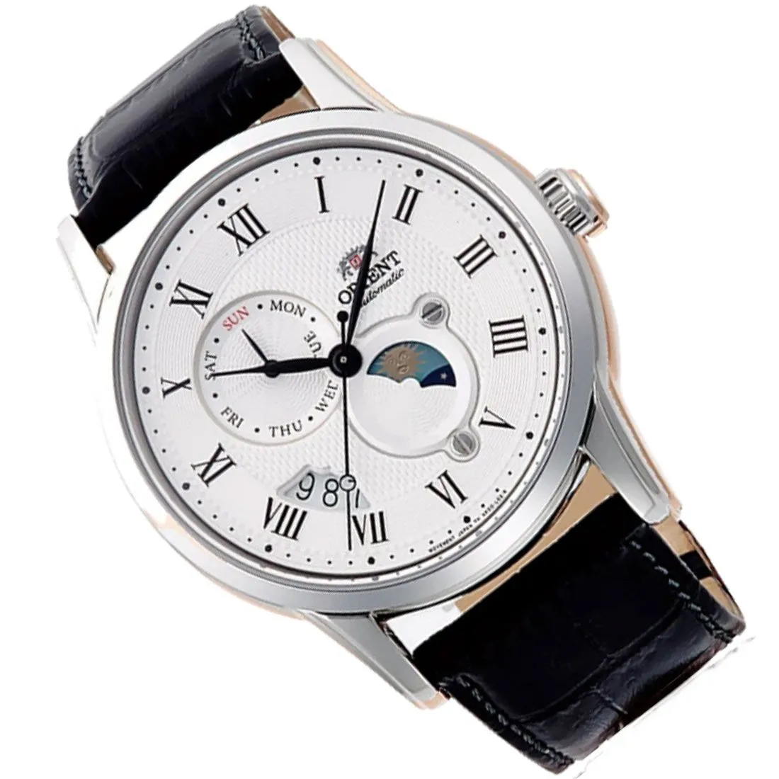 Orient Automatic Sun Moon Leather Casual Watch RA-AK0008S10B RA-AK0008S