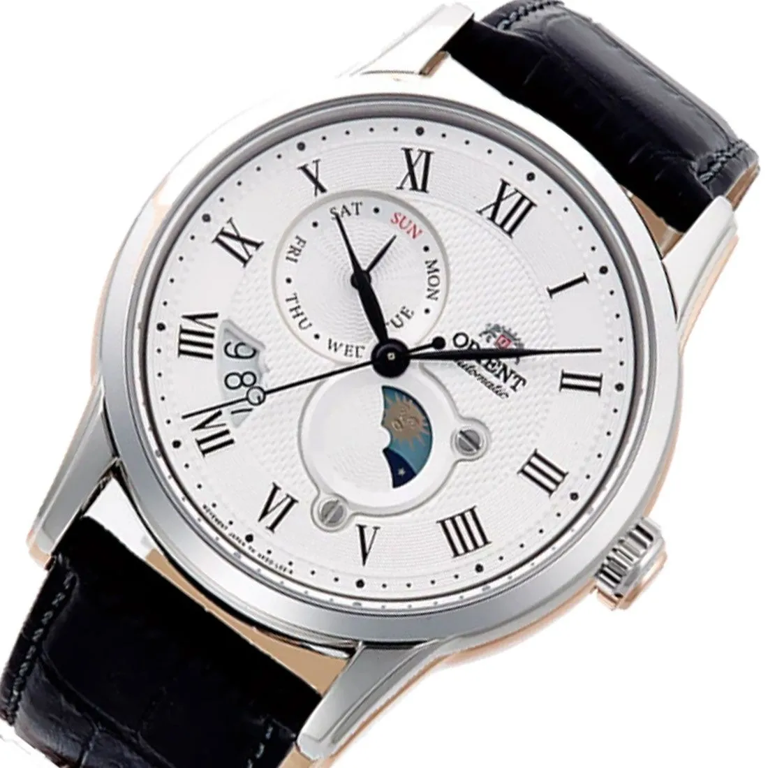 Orient Automatic Sun Moon Leather Casual Watch RA-AK0008S10B RA-AK0008S