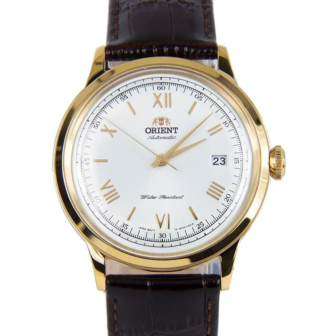 Orient FAC00007W0 AC00007W Bambino Gold Case Leather Band Watch