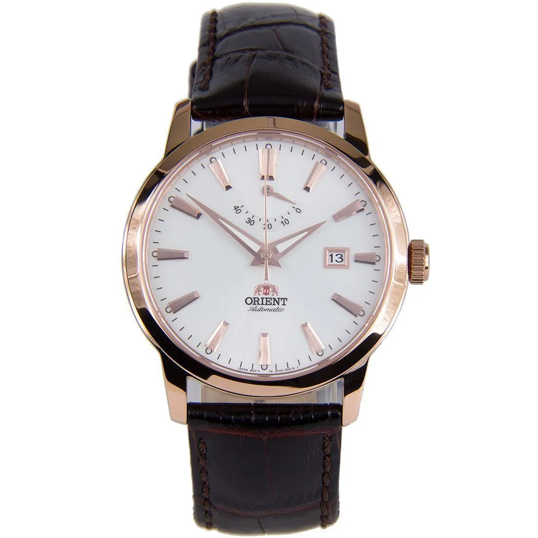 Orient Mechanical Leather Band FAF05001W0 AF05001W White Dial Analog Watch