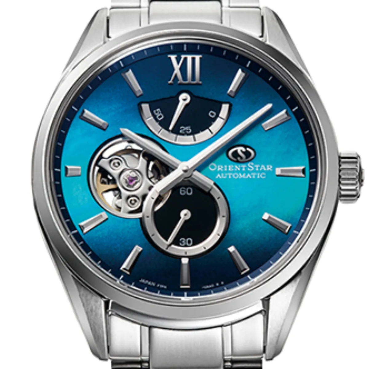 Orient Star RE-BY0004A M34 F7 Semi Skeleton Blue Dial Mother of Pearl Watch
