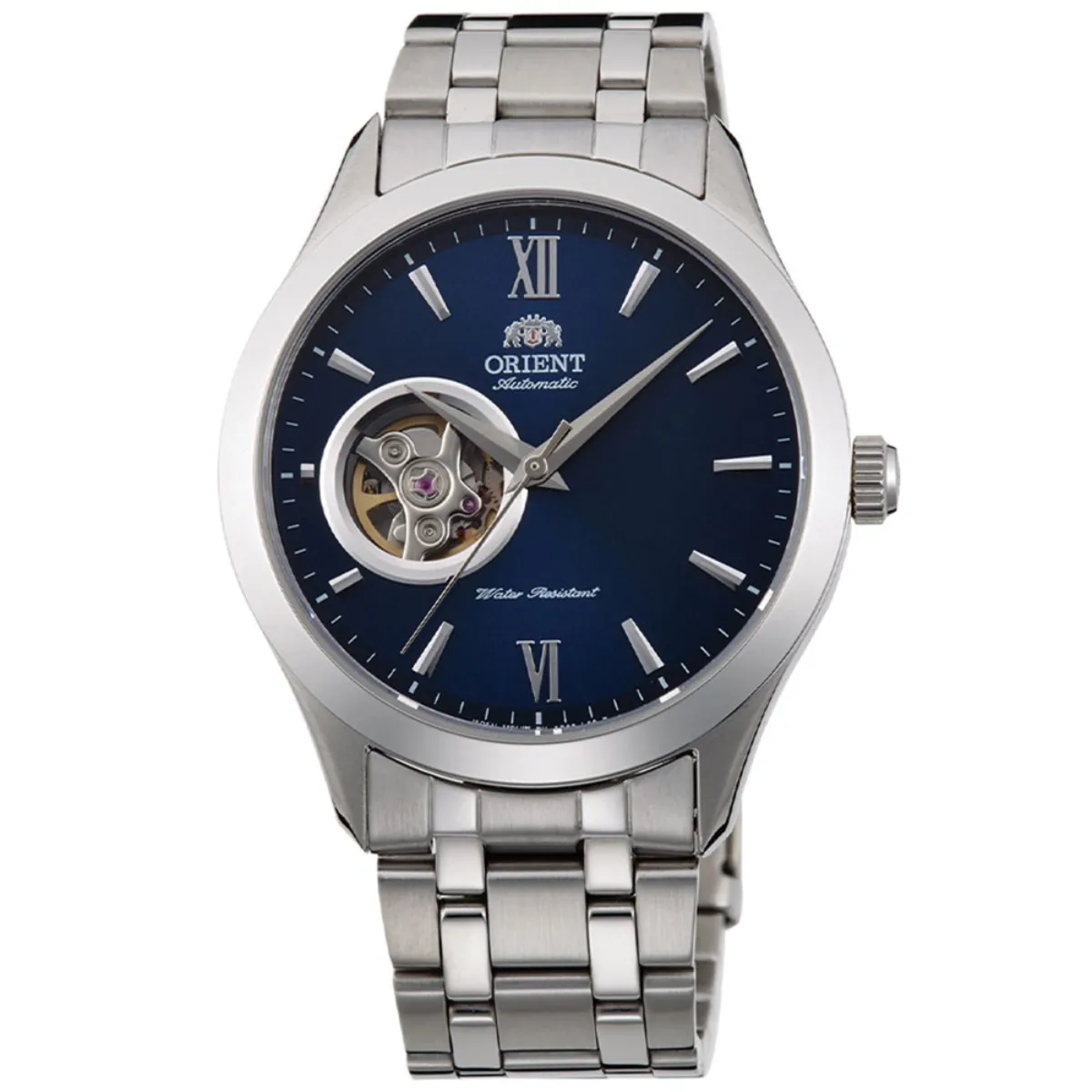 Orient TAG03001D Classic Contemporary Open Heart Blue Dial Casual Automatic Watch