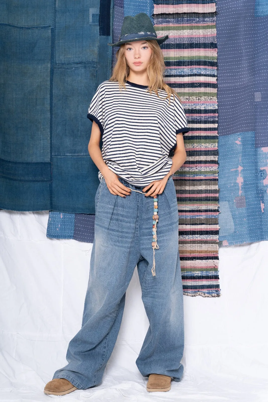 P73 Flare Pleated Japanese Selvedge Denim