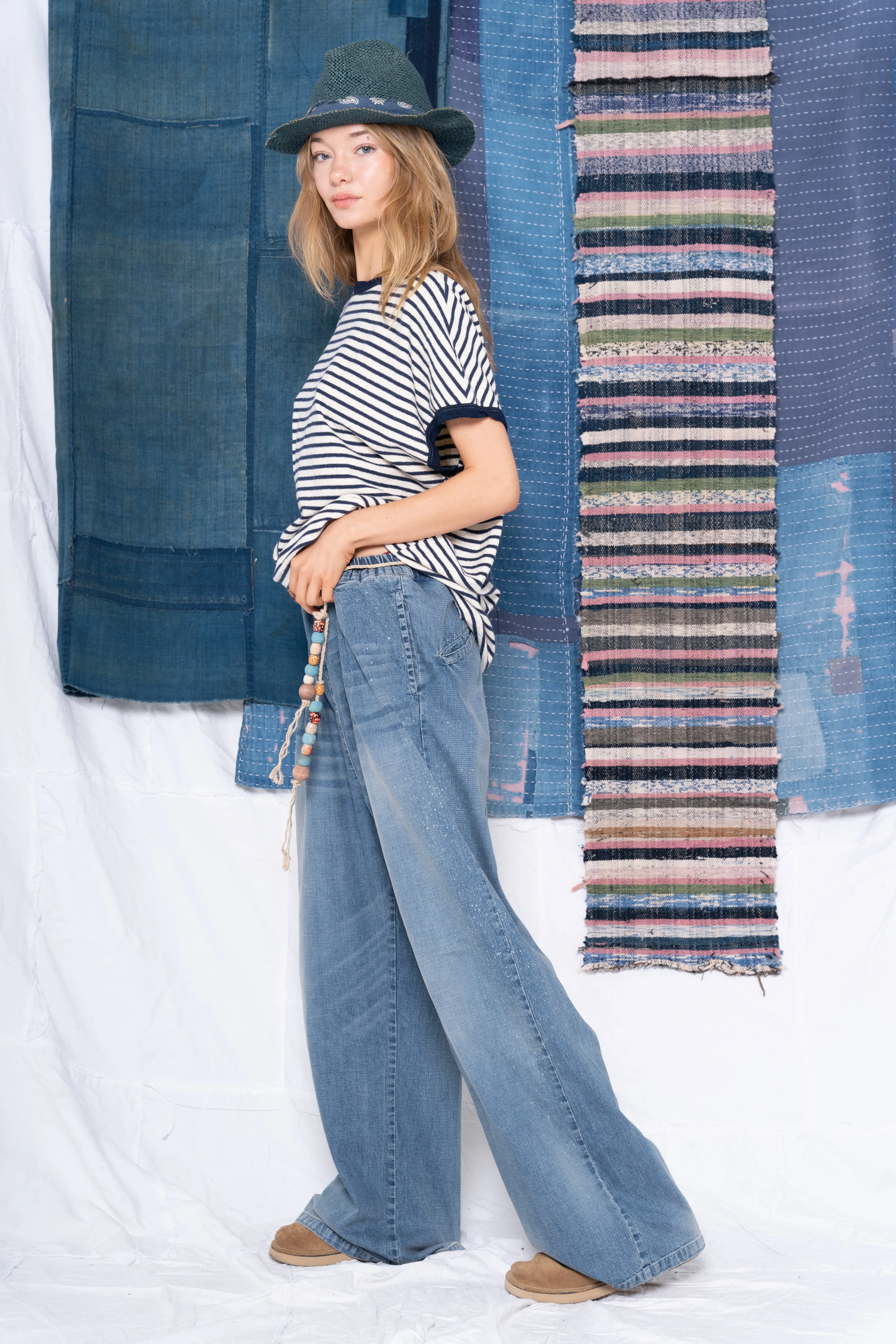 P73 Flare Pleated Japanese Selvedge Denim