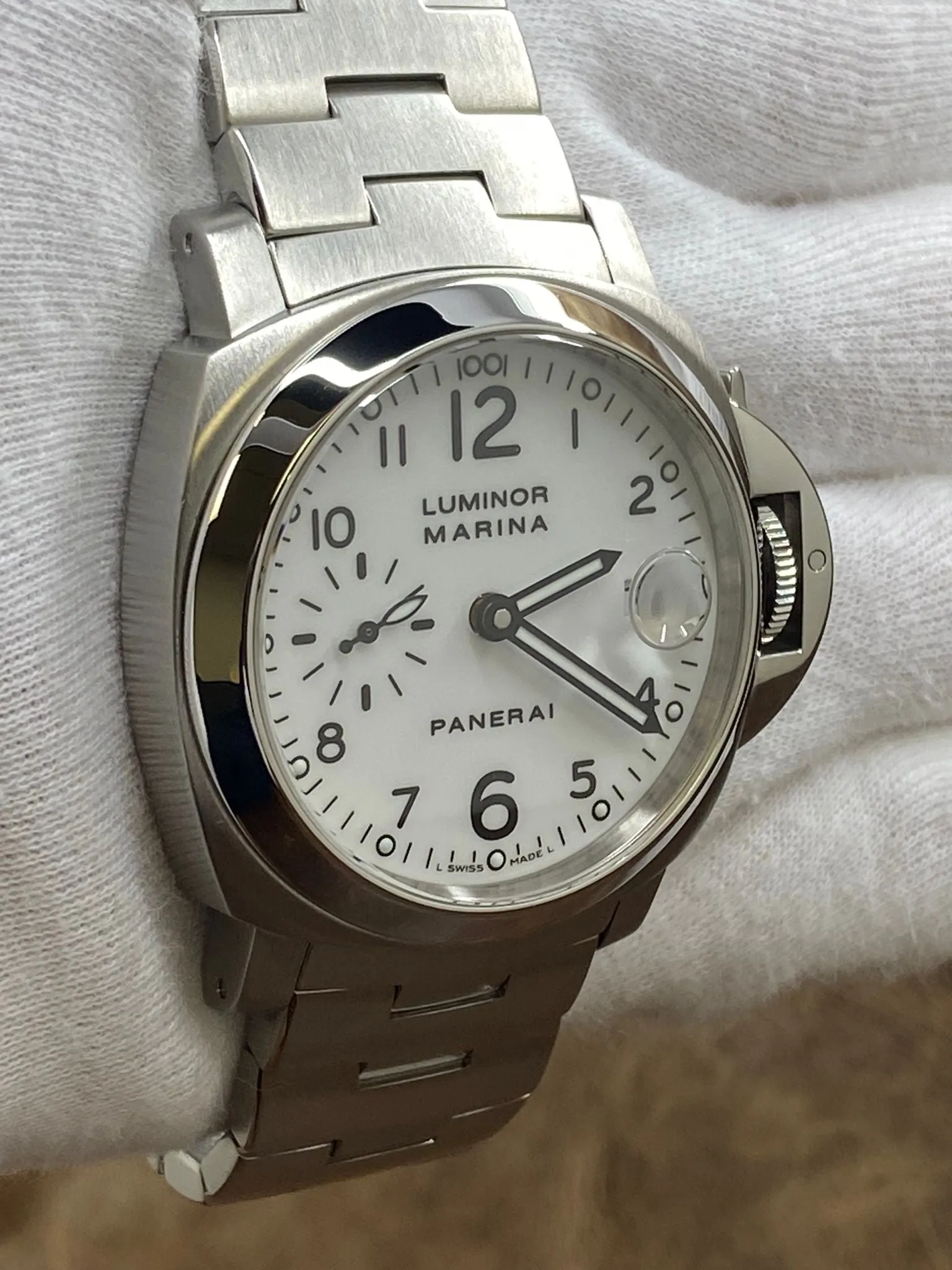 Panerai Luminor Marina PAM00051 White Dial Automatic Men's Watch