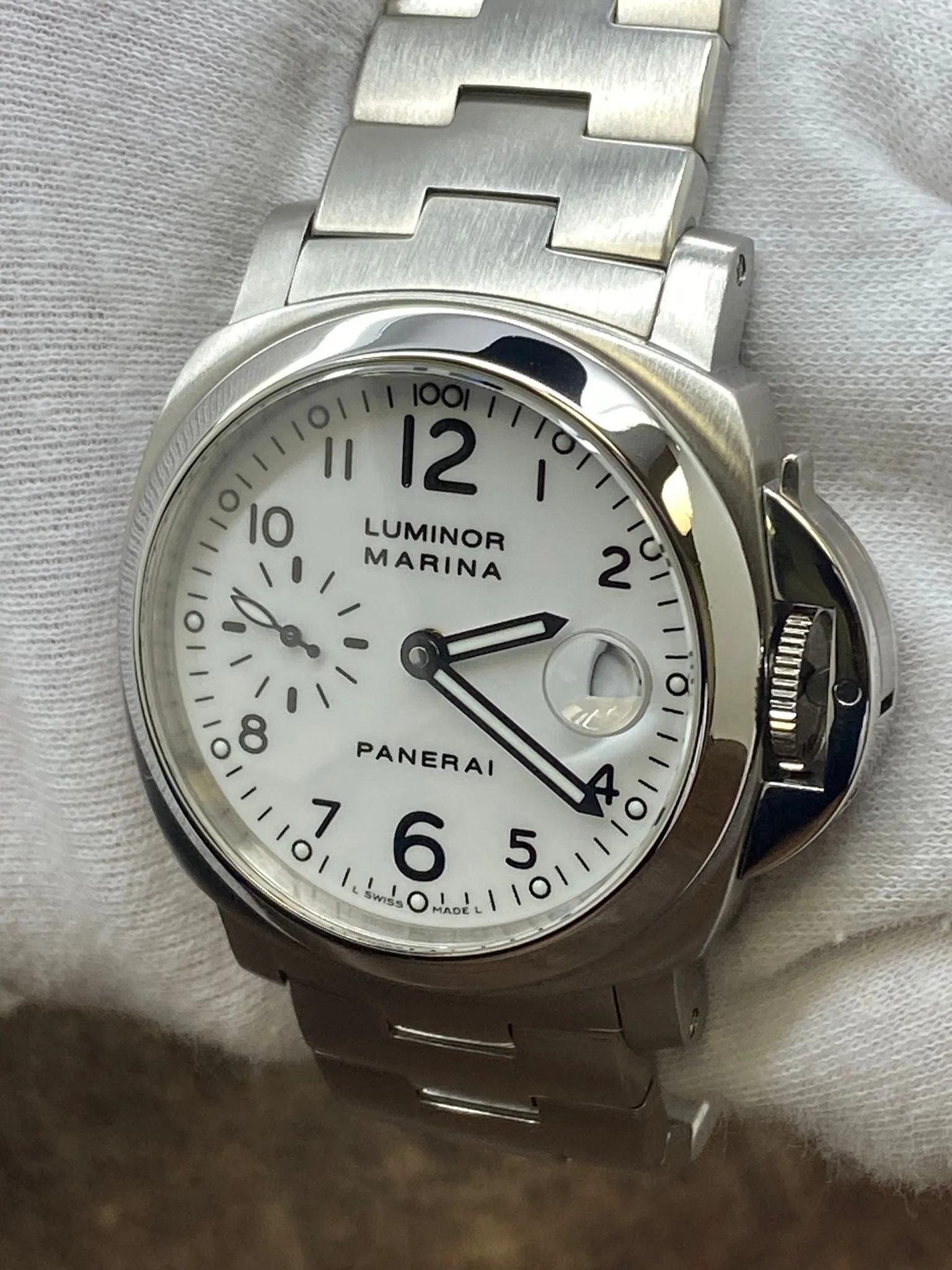 Panerai Luminor Marina PAM00051 White Dial Automatic Men's Watch
