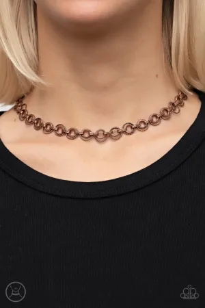 Paparazzi - Grit and Grind - Copper Choker Necklace