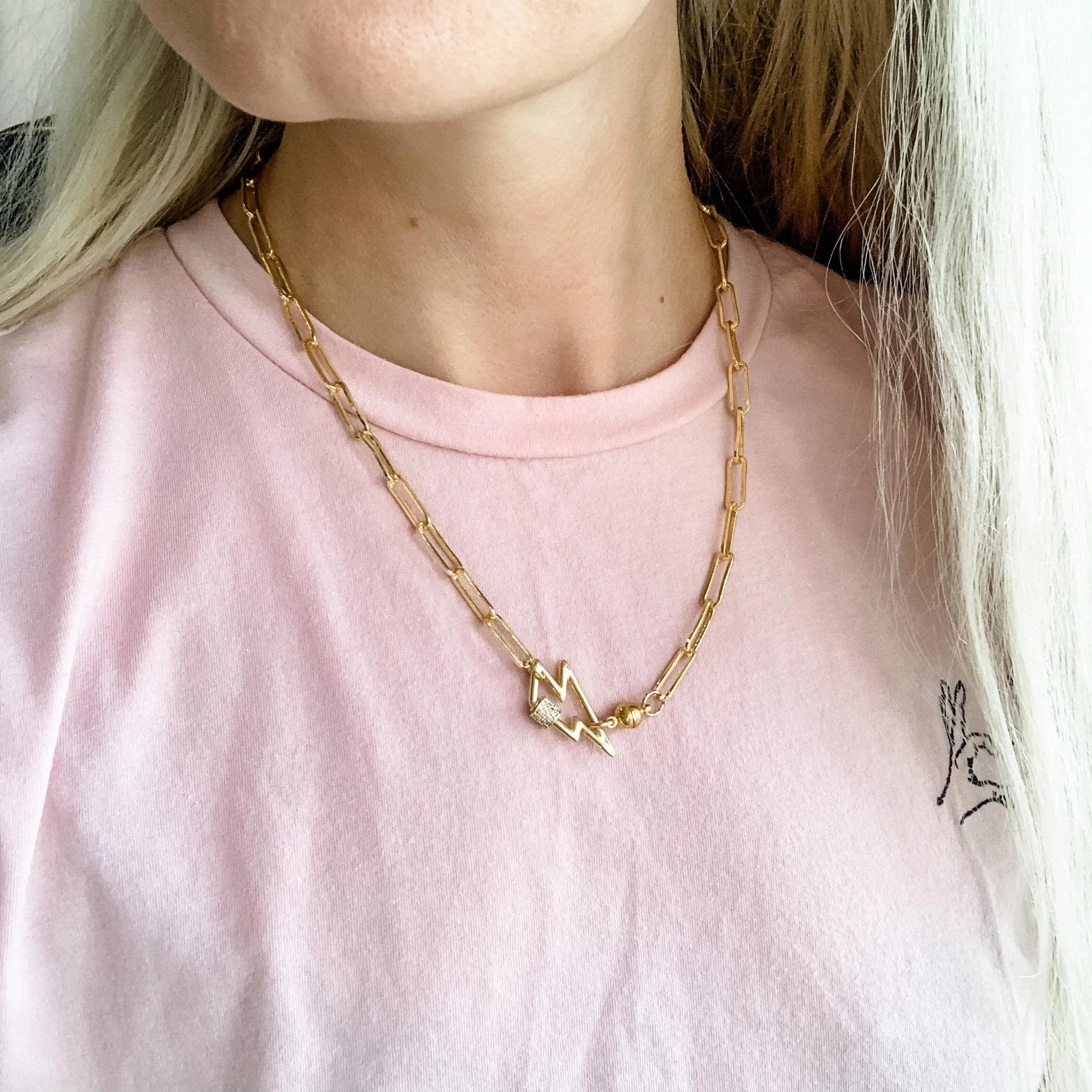 Paperclip Collarbone Statement Necklace