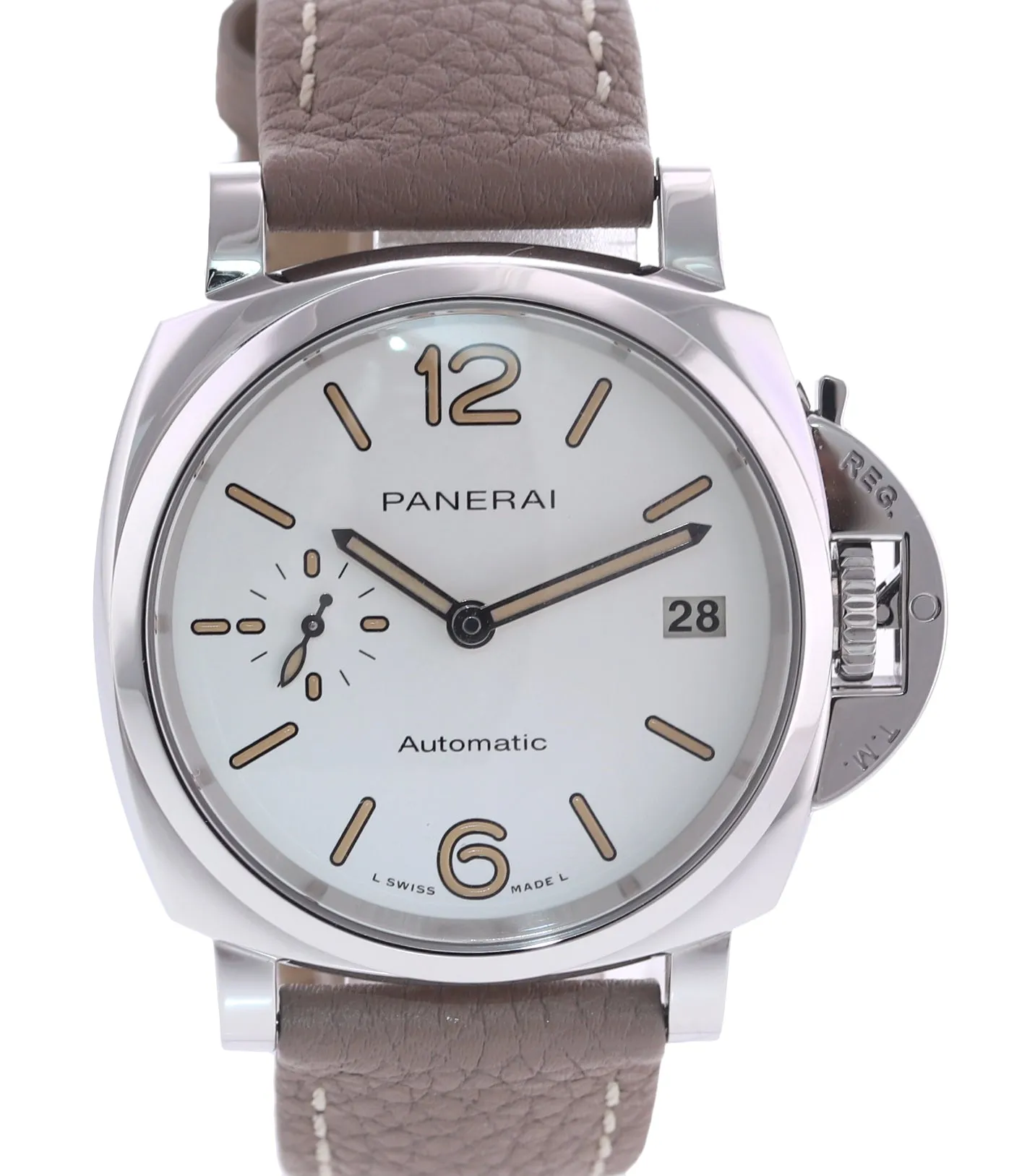 PAPERS Ladies Panerai Luminor Due PAM01043 Steel 38mm Automatic White Watch