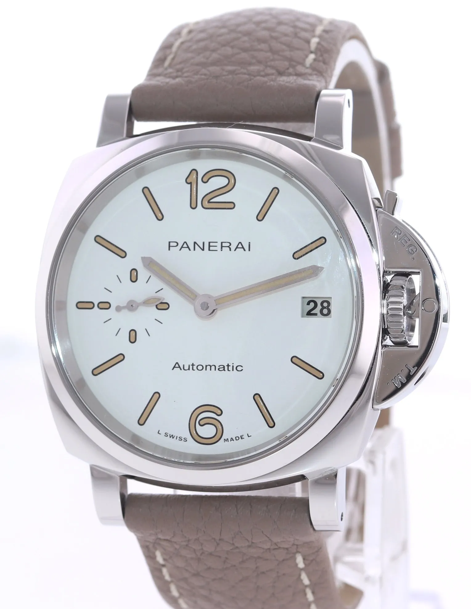 PAPERS Ladies Panerai Luminor Due PAM01043 Steel 38mm Automatic White Watch