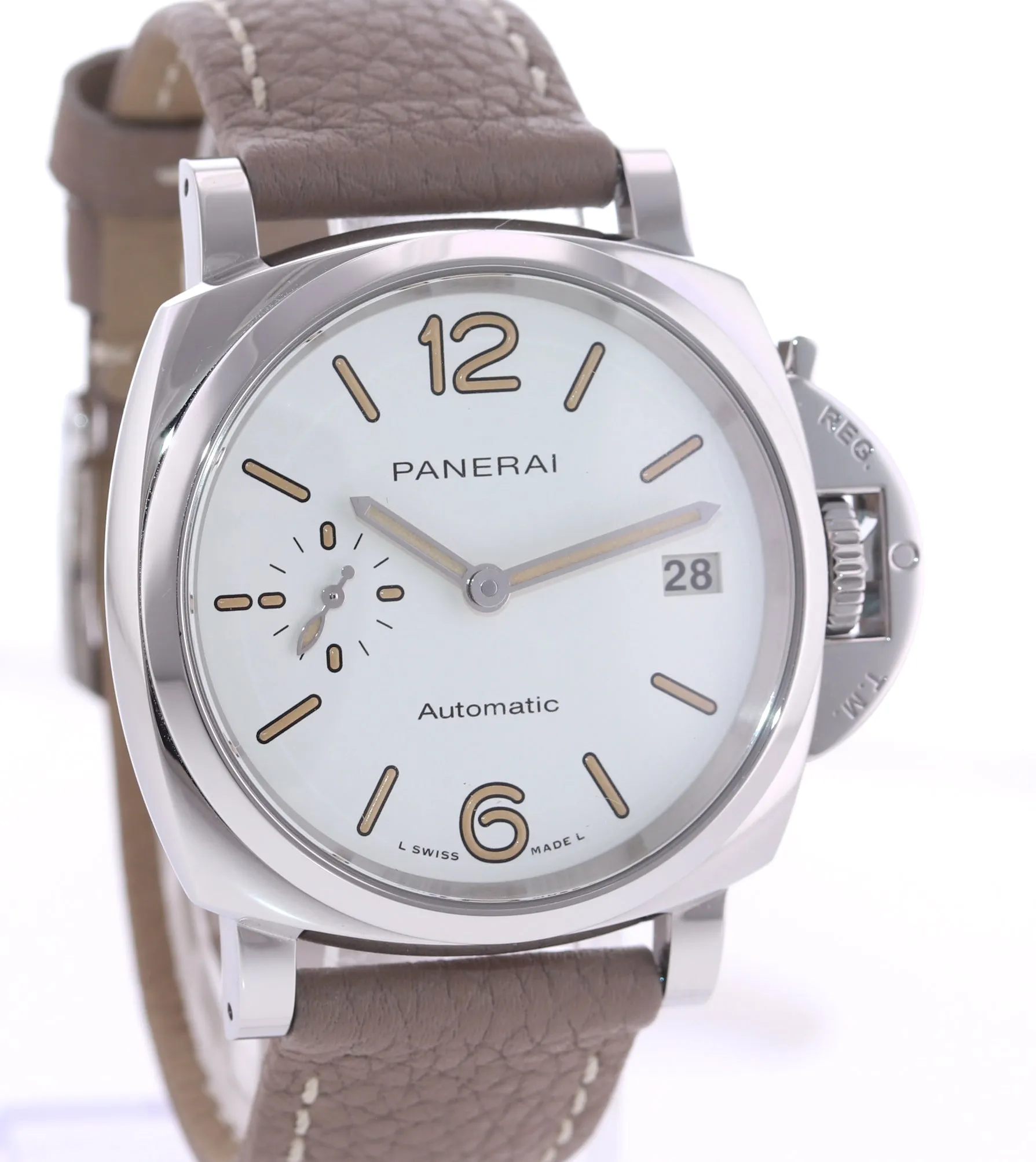 PAPERS Ladies Panerai Luminor Due PAM01043 Steel 38mm Automatic White Watch