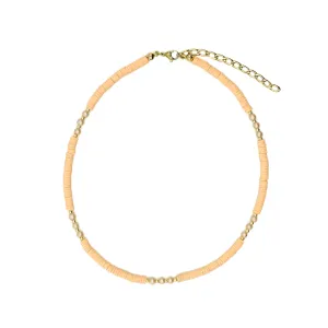 Peachy Pink Beaded Choker