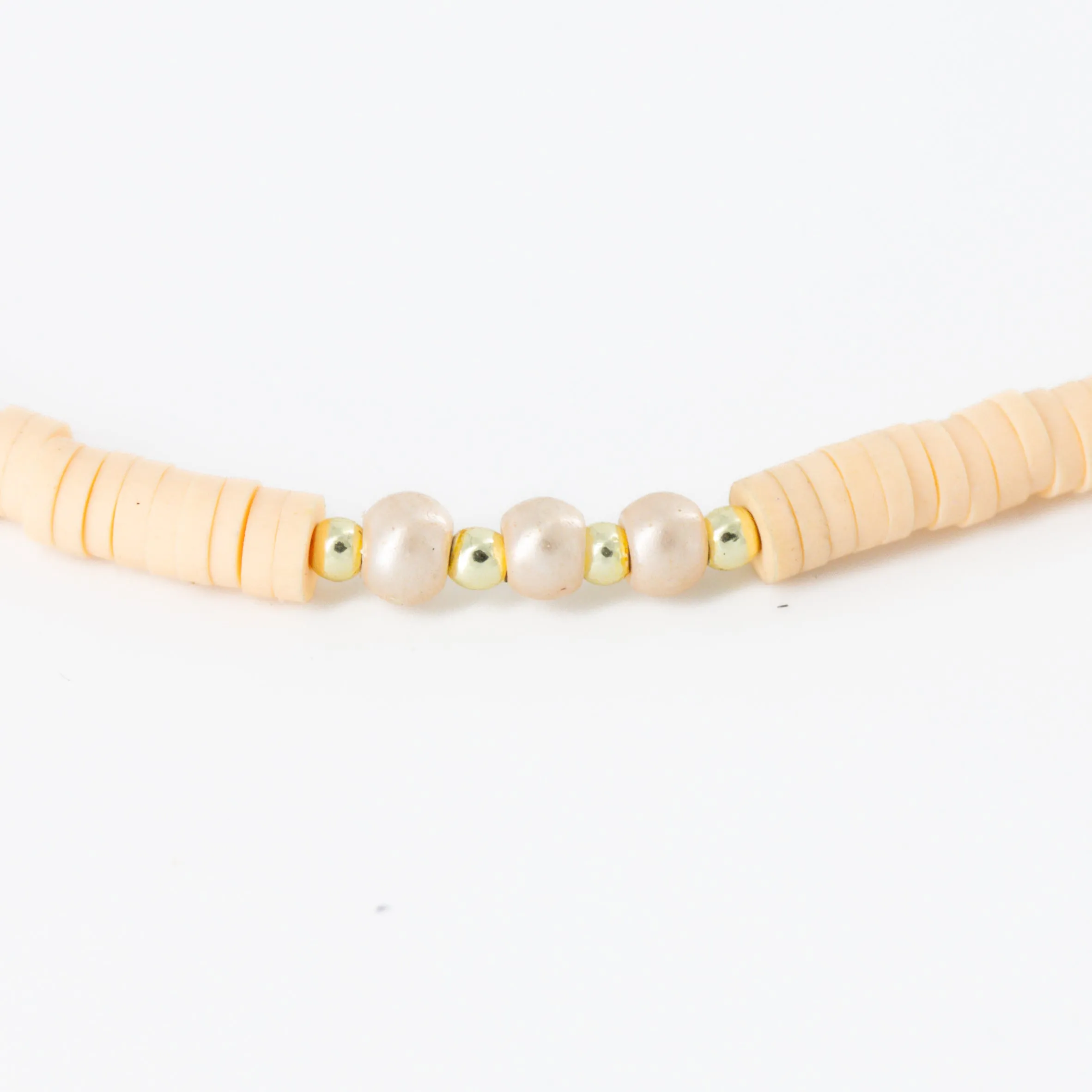 Peachy Pink Beaded Choker