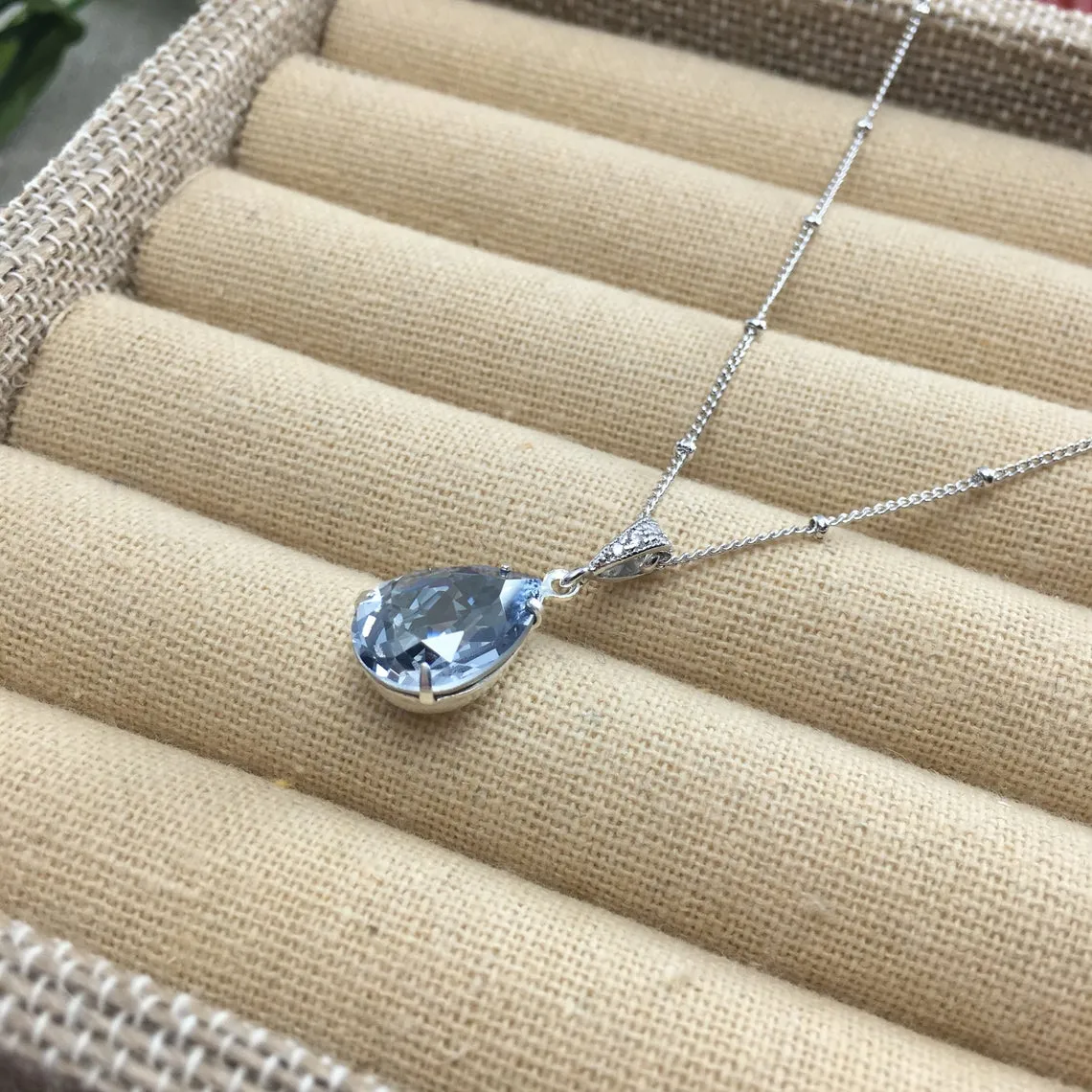 Pear Pavé Satellite Necklace • Medium