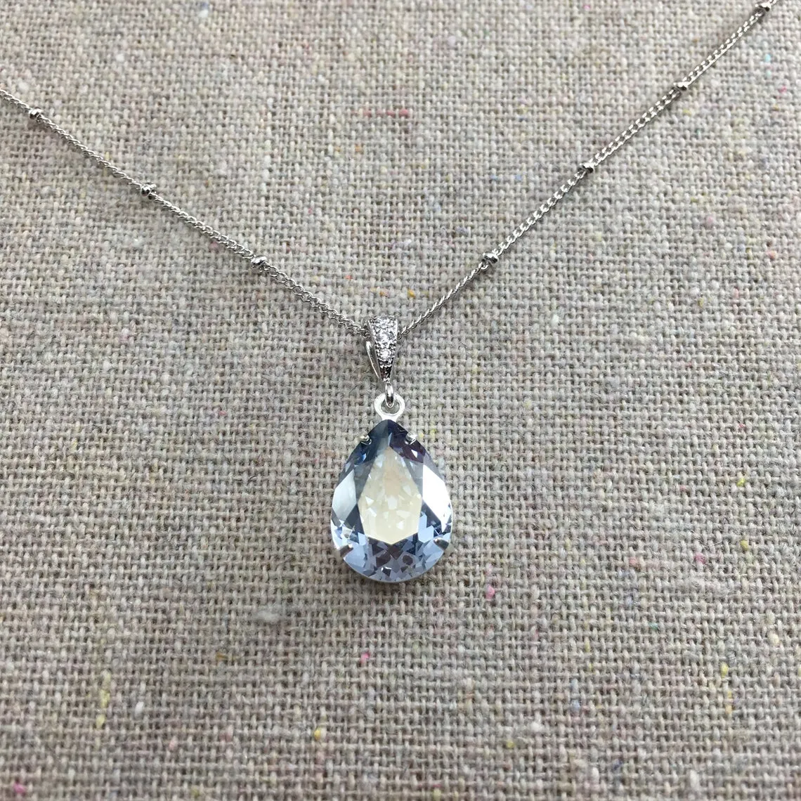 Pear Pavé Satellite Necklace • Medium