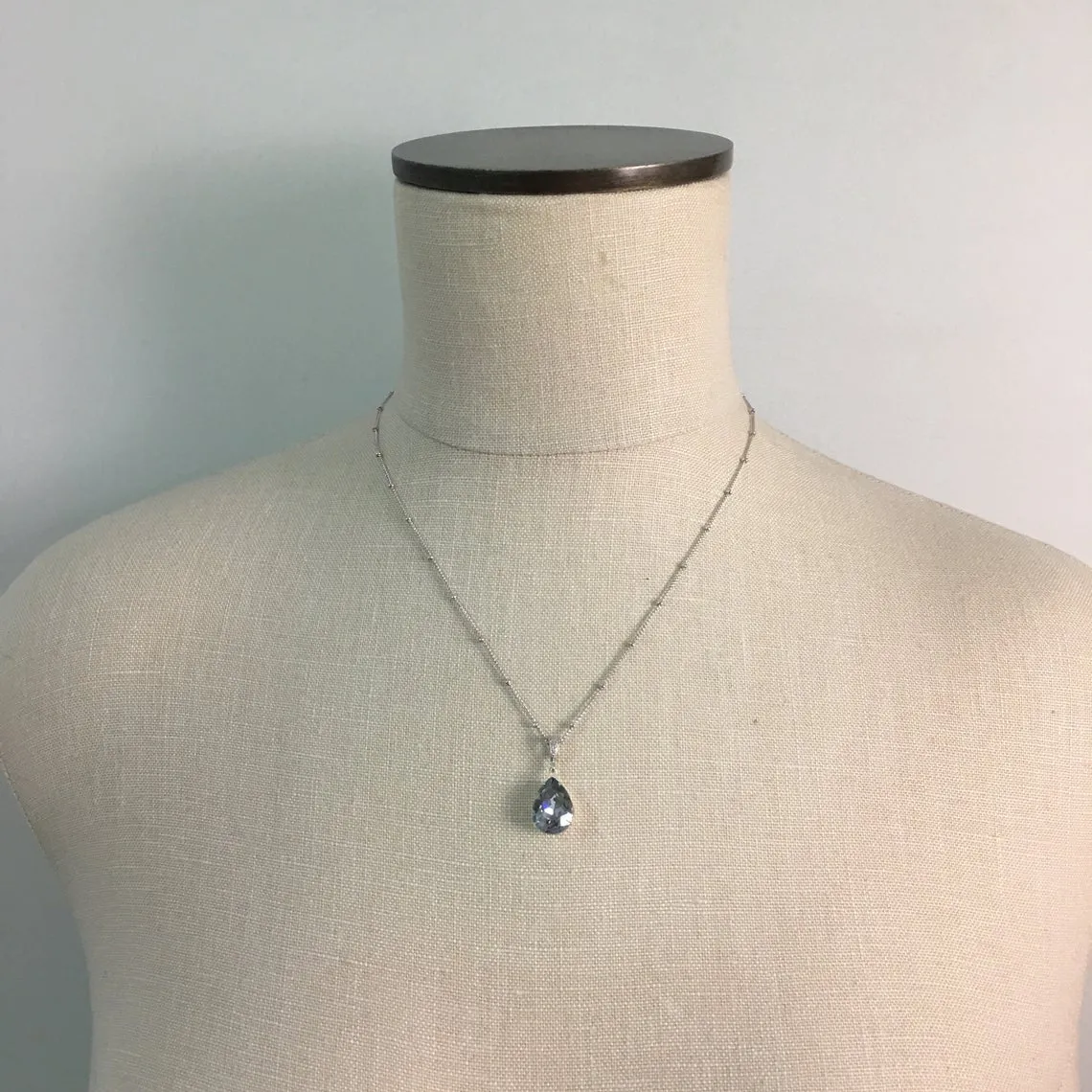 Pear Pavé Satellite Necklace • Medium