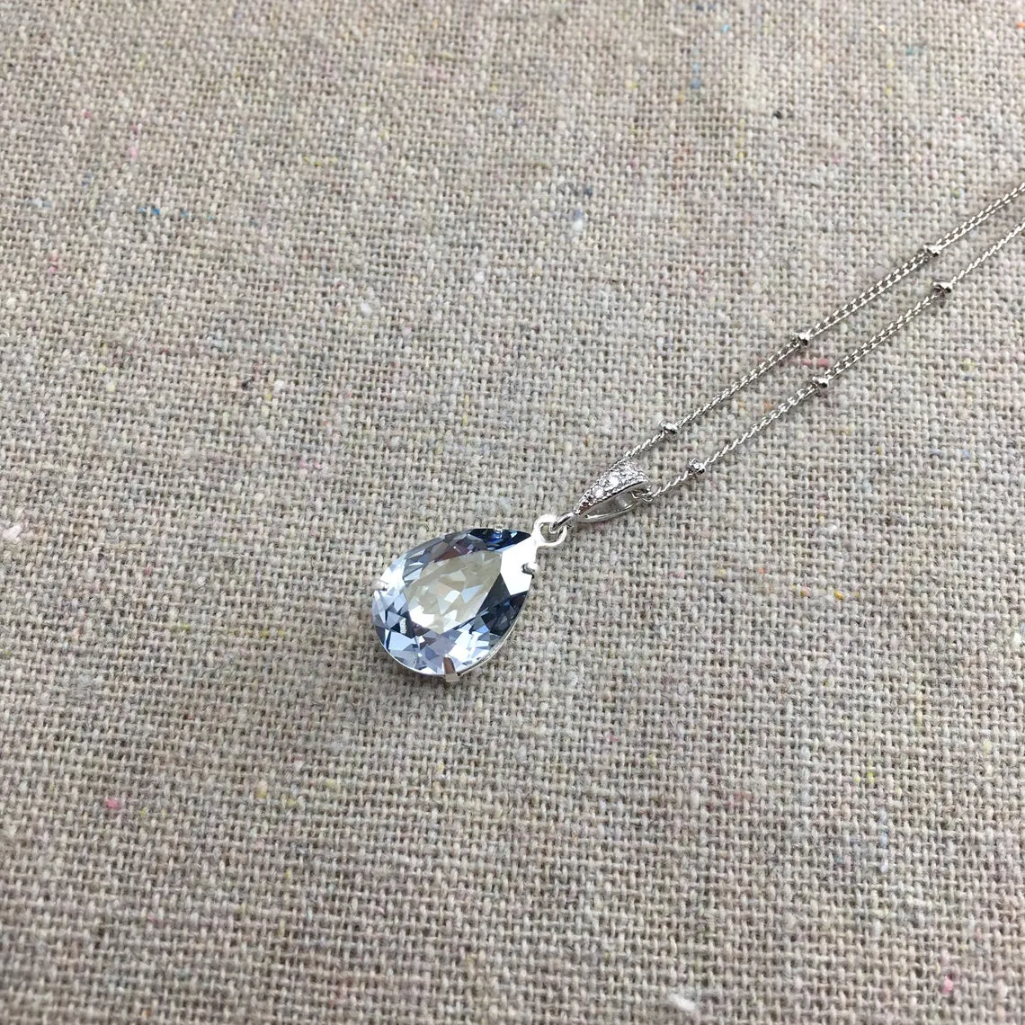 Pear Pavé Satellite Necklace • Medium