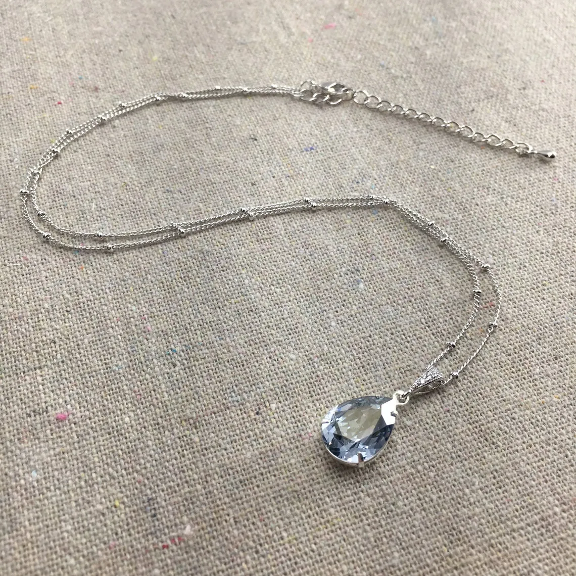 Pear Pavé Satellite Necklace • Medium