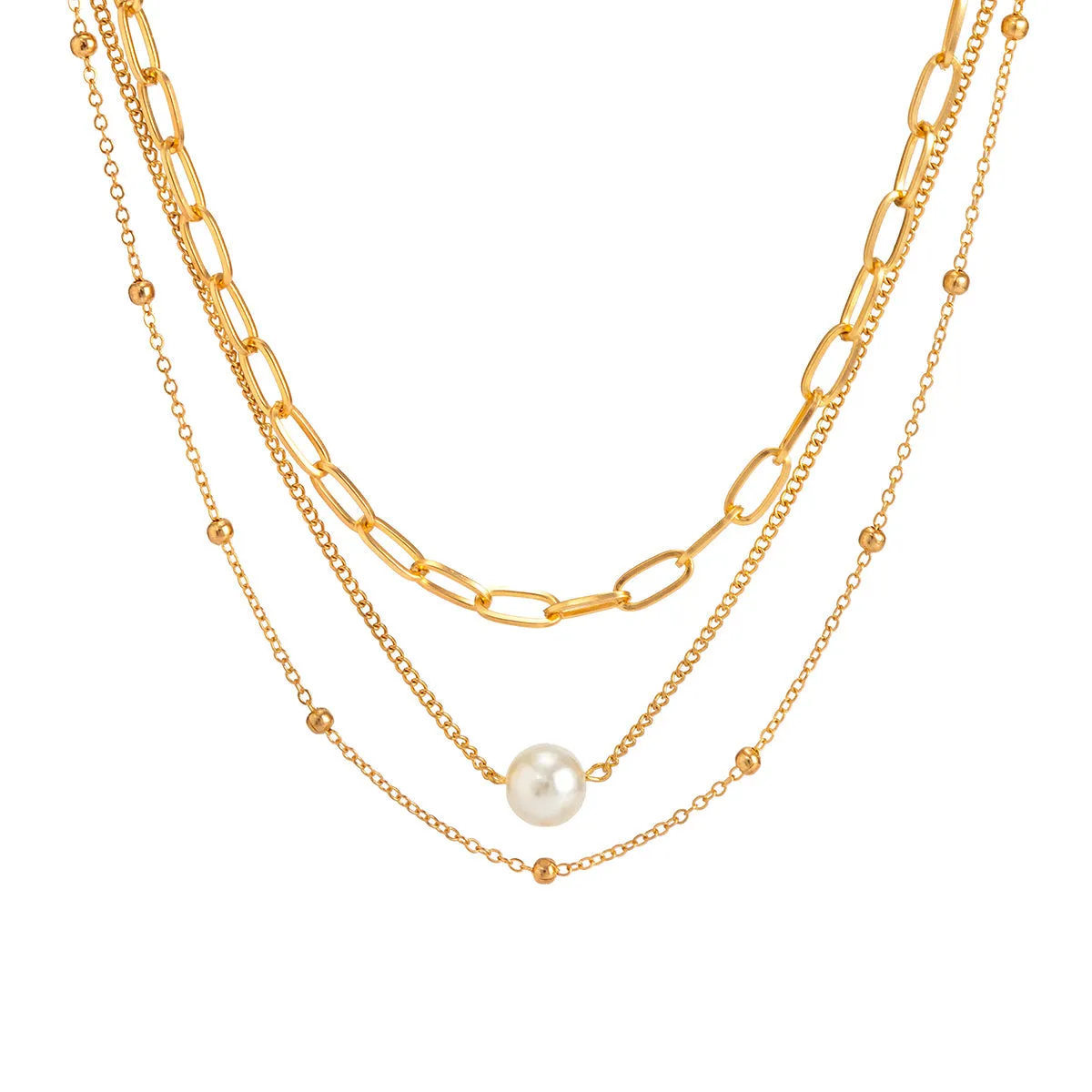 Pearl & 18K Gold-Plated Pendant Necklace Set