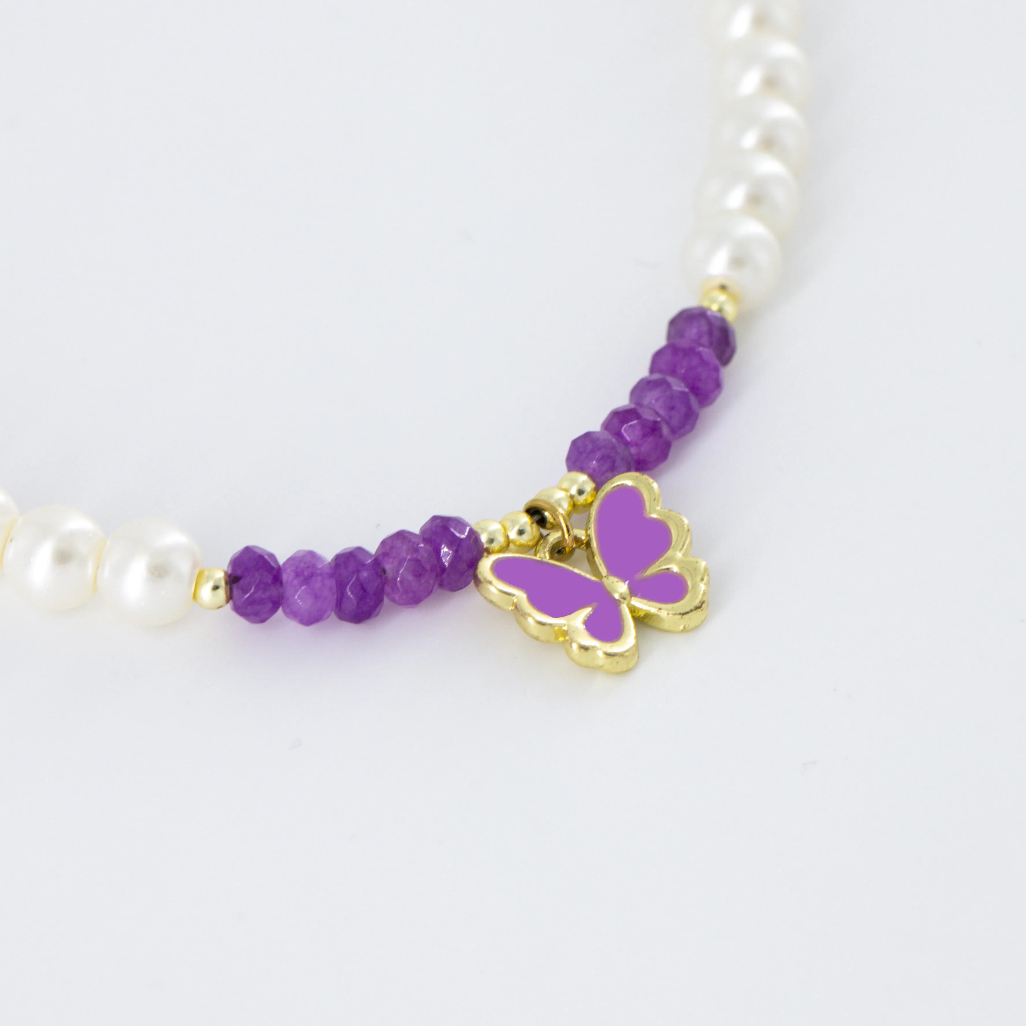 Pearls Beaded Butterfly Choker