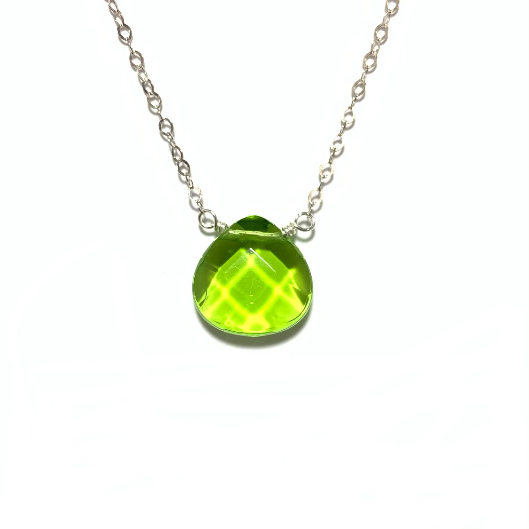 Peridot Droplet Chain Necklace
