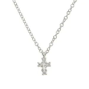 Petite Cross Necklace white Gold