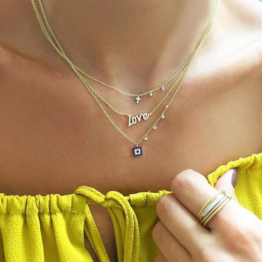 Petite Cross Necklace white Gold