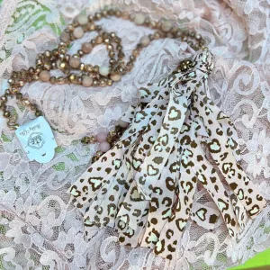 Pink Beaded Tassel Necklace