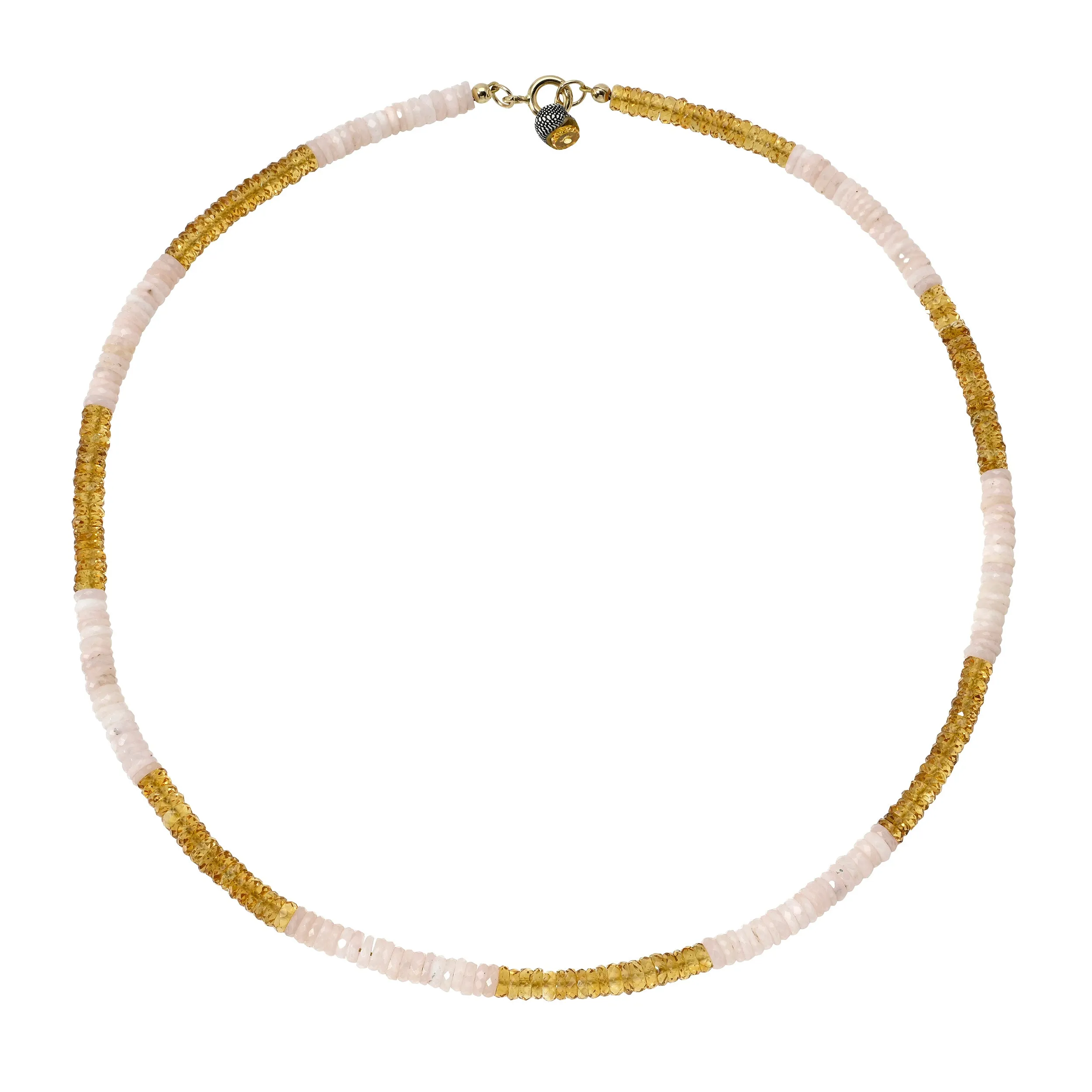 Pink Opal and Citrine Necklace