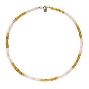 Pink Opal and Citrine Necklace