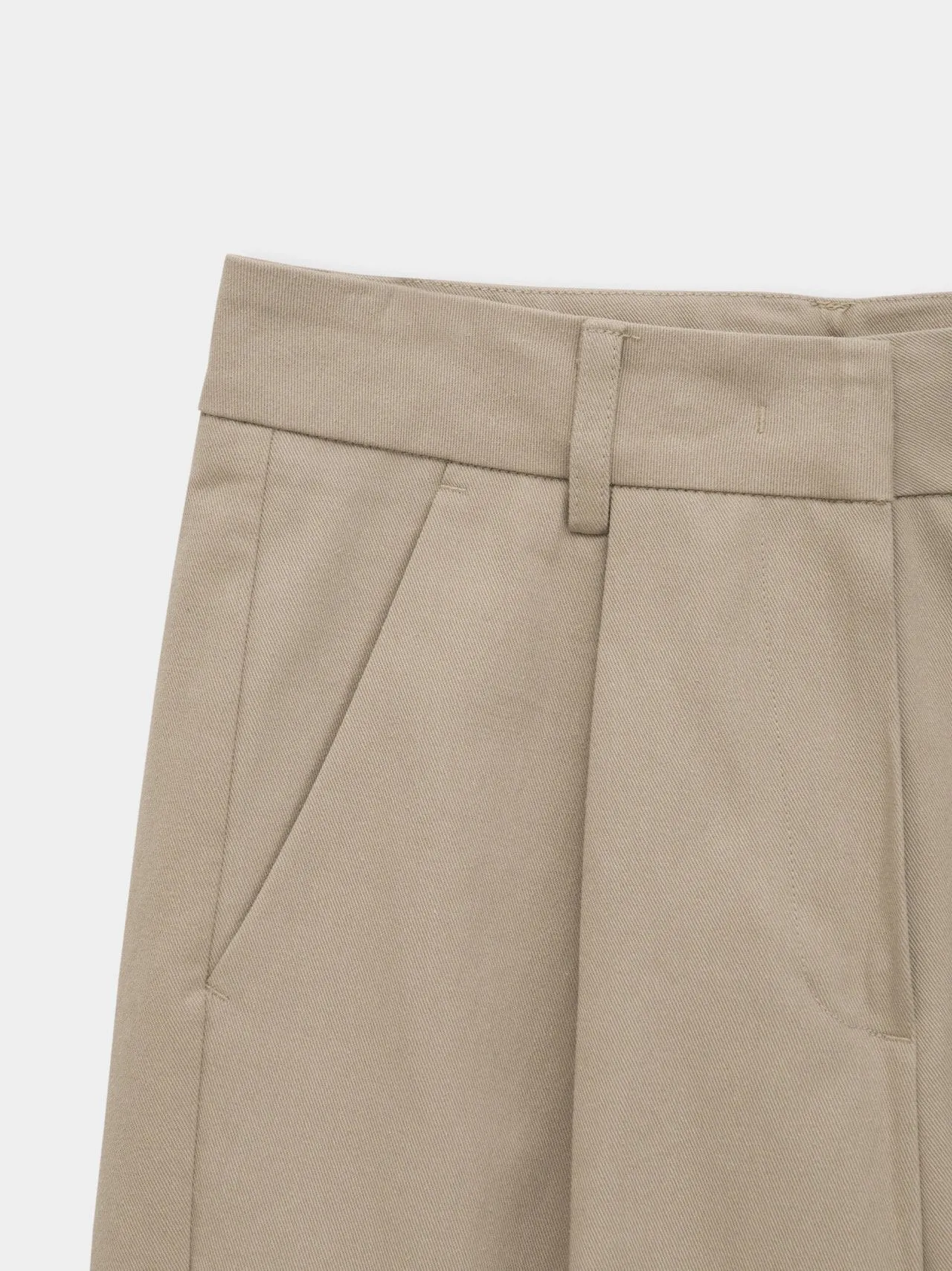 Pleated Cotton Chino