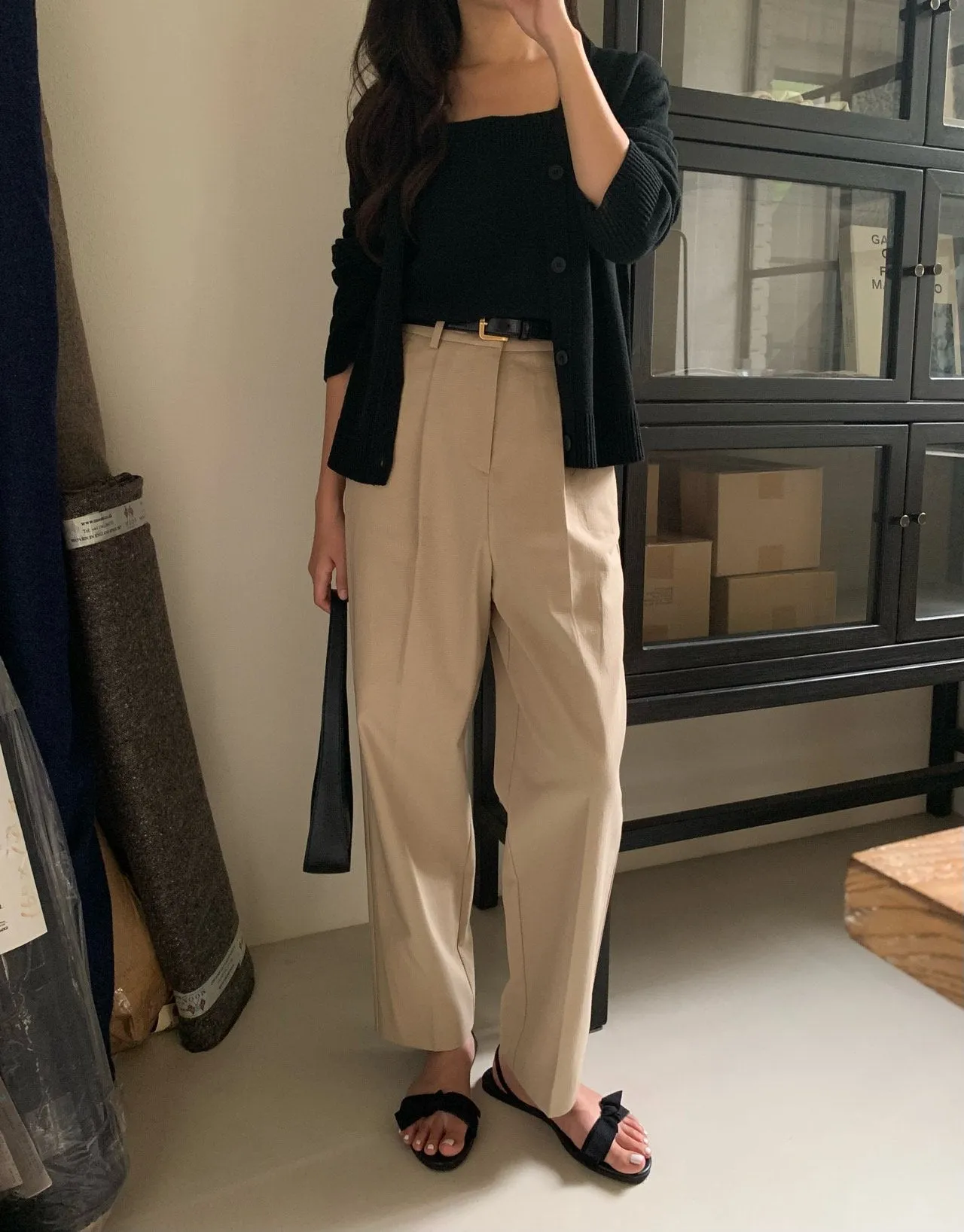Pleated Cotton Chino