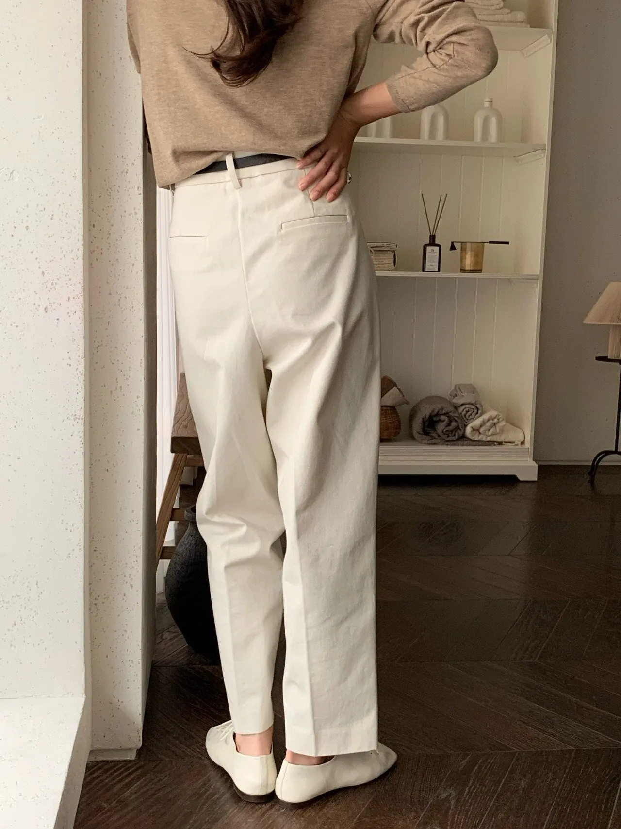 Pleated Cotton Chino