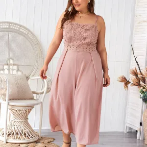 Plus Size Casual Sling Lace Jumpsuit