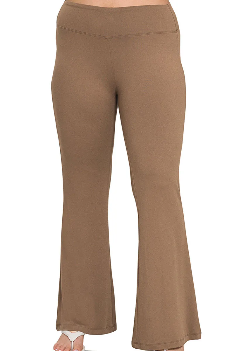 Plus Size Just Breathe Mocha Flare Butter Yoga Pants