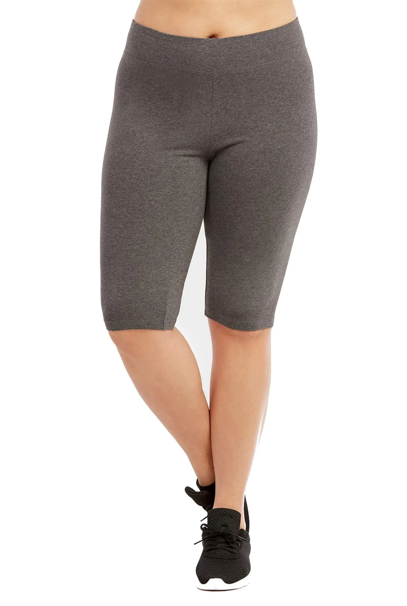 Popular Womens Bike Shorts Plus Size - Cotton Biker Shorts. Bermuda Long Shorts for Women. Great Gym, Workout & Yoga Shorts,