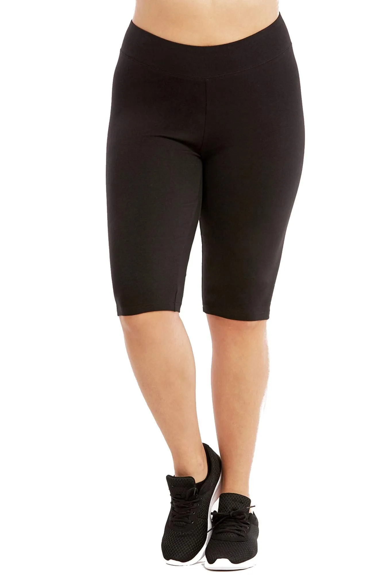 Popular Womens Bike Shorts Plus Size - Cotton Biker Shorts. Bermuda Long Shorts for Women. Great Gym, Workout & Yoga Shorts,