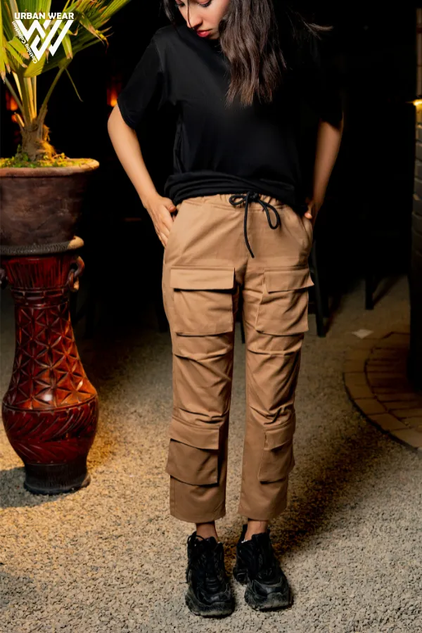 Premium Camel Color 8-Pocket Cargo Pants | Stylish Unisex Urban Streetwear