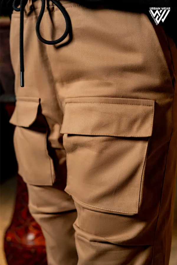 Premium Camel Color 8-Pocket Cargo Pants | Stylish Unisex Urban Streetwear