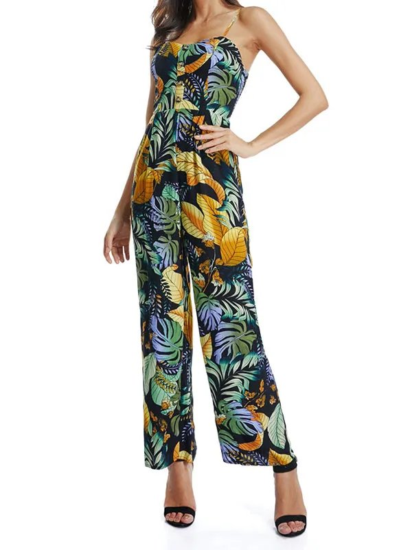 Printed Bohemian Strap Jumpsuit