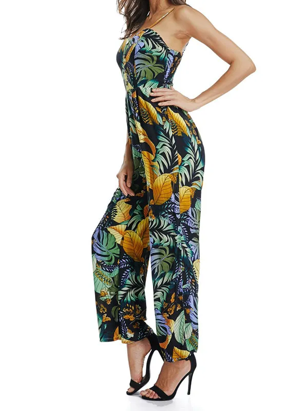 Printed Bohemian Strap Jumpsuit