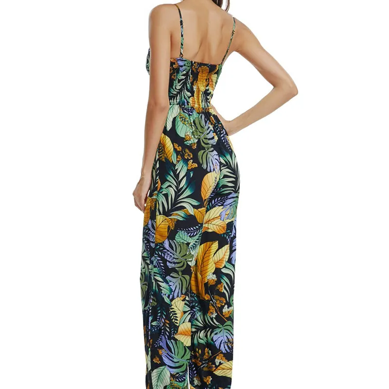 Printed Bohemian Strap Jumpsuit