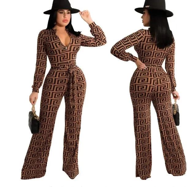 Printed Tight Jumpsuits