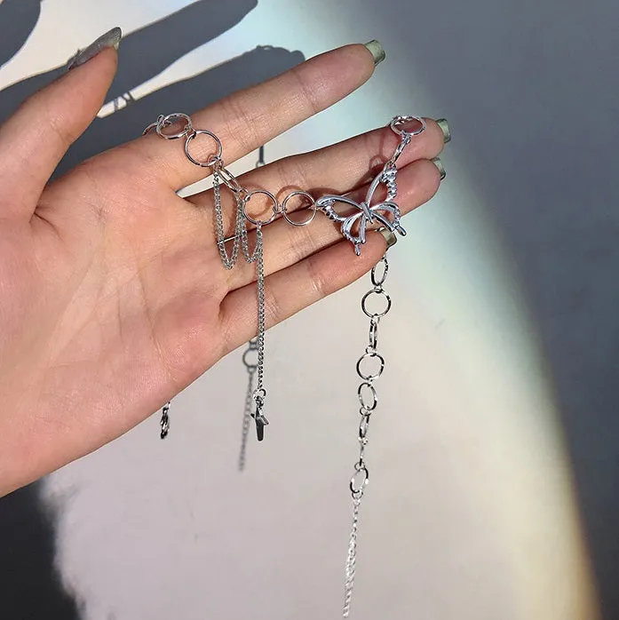 Punk Butterfly Choker Necklace